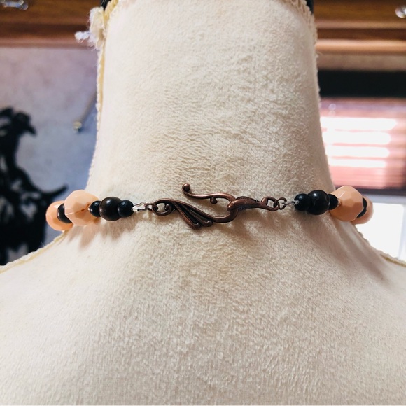 Handcrafted repurpose filigree rhinestone cluster medallion necklace - Picture 5 of 10